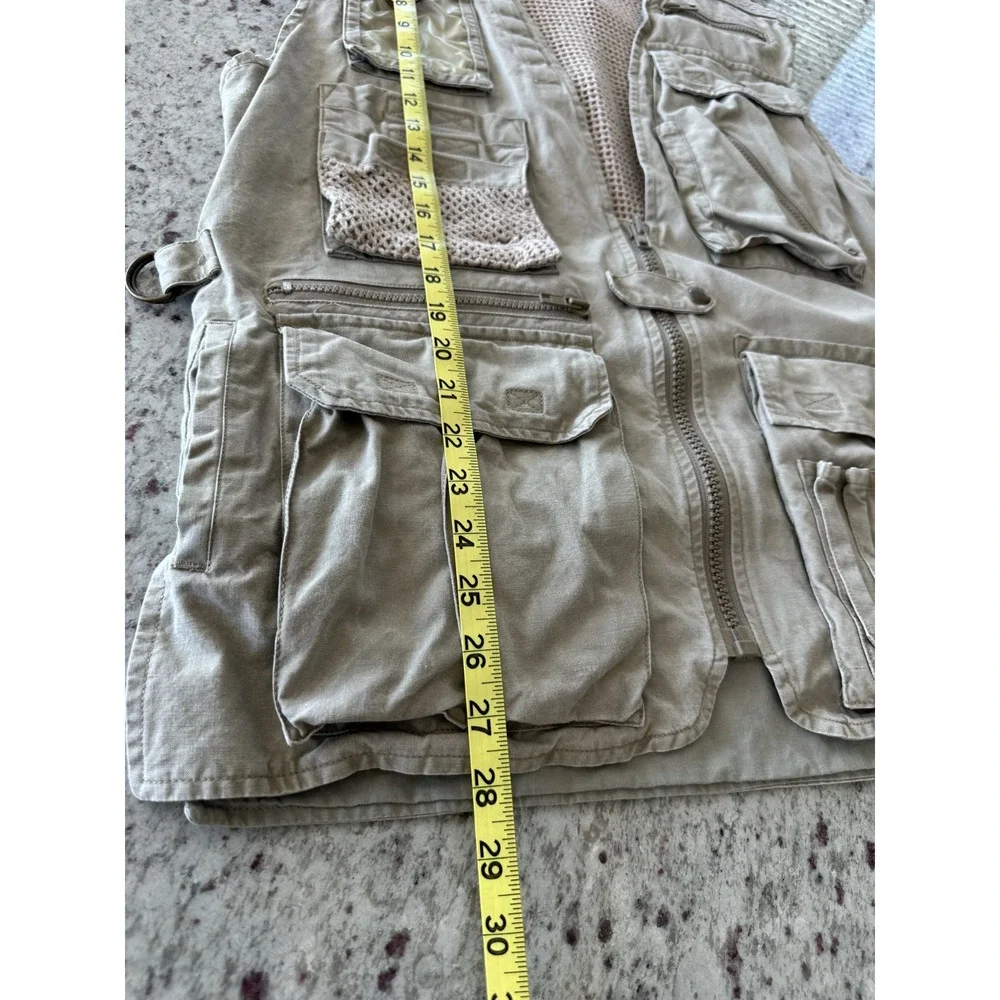 Rare Vintage 1980s Banana Republic Khaki Safari Vest Multi Pocket Tactical Sz M